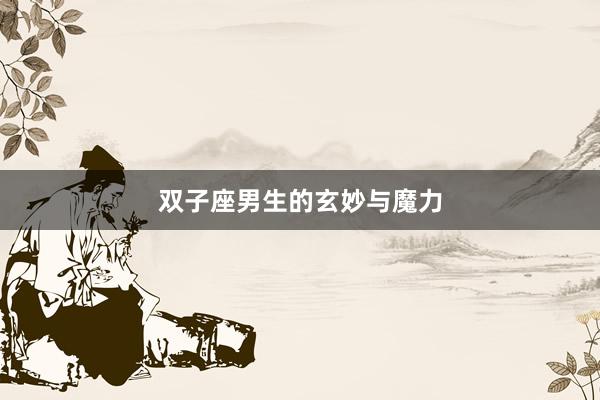 双子座男生的玄妙与魔力