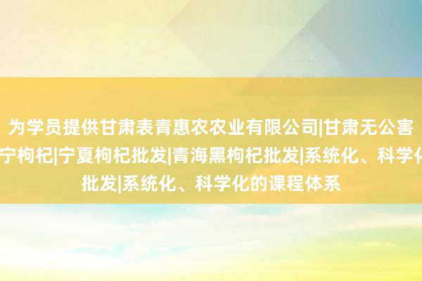 为学员提供甘肃表青惠农农业有限公司|甘肃无公害枸杞|枸杞|中宁枸杞|宁夏枸杞批发|青海黑枸杞批发|系统化、科学化的课程体系